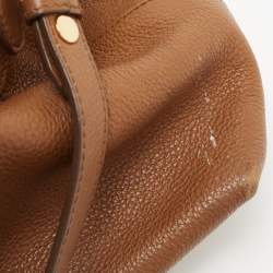 Pre Owned Prada Brown Vitello Daino Leather Top Zip Tote