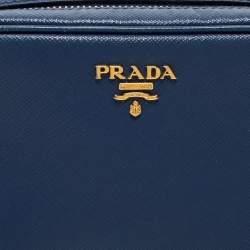 Pre Owned Prada Blue Leather Saffiano Lux Leather Camera Crossbody Bag
