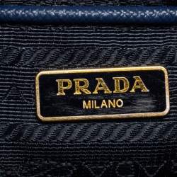 Pre Owned Prada Blue Leather Saffiano Lux Leather Camera Crossbody Bag