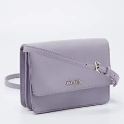 Prada Lilac Saffiano Lux Leather Small Crossbody Bag