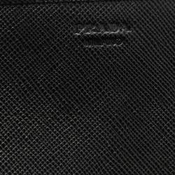 Pre Owned Prada Black Saffiano Lux Leather Wallet on Chain