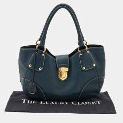 Prada Blue Vitello Daino Leather Tote