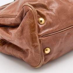 Pre Owned Prada Brown Vitello Shine Leather Tote