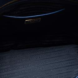 Pre Owned Prada Navy Blue Saffiano Leather Large Double Zip Tote