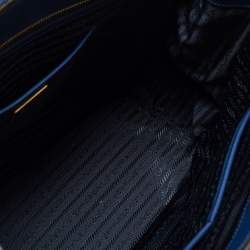 Pre Owned Prada Navy Blue Saffiano Leather Large Double Zip Tote