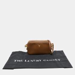 Pre Owned Prada  Brown Saffiano Leather Shoulder Bag
