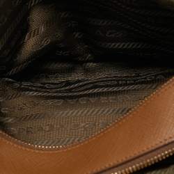 Pre Owned Prada  Brown Saffiano Leather Shoulder Bag