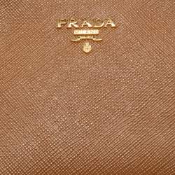 Pre Owned Prada  Brown Saffiano Leather Shoulder Bag