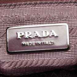 Pre Owned Prada Purple Nylon, Python and Crocodile Leather Buckle Flap Baguette Bag