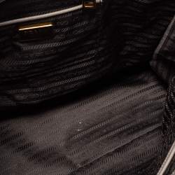 Pre Owned Prada Grey Saffiano Leather Double Zip Tote