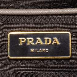 Pre Owned Prada Grey Saffiano Leather Double Zip Tote
