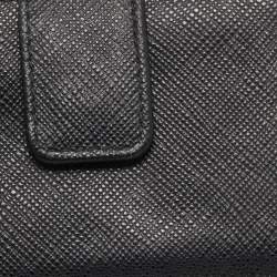 Pre Owned Prada Black Saffiano Leather 5 Gusset Card Holder