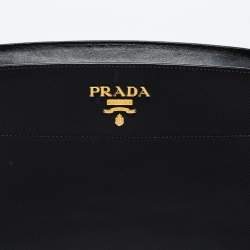 Pre Owned Prada Black Saffiano Leather Esplanade Shoulder 