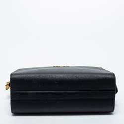 Pre Owned Prada Black Saffiano Leather Esplanade Shoulder 