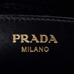 Pre Owned Prada Black Saffiano Leather Esplanade Shoulder 