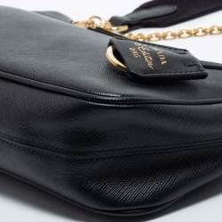 Pre Owned Prada Black Saffiano Lux Leather Re-Edition 2005 Shoulder Bag