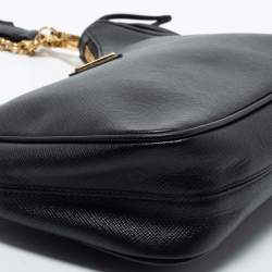 Pre Owned Prada Black Saffiano Lux Leather Re-Edition 2005 Shoulder Bag