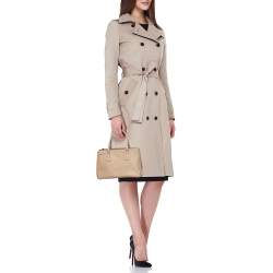 Pre Owned Prada Beige Saffiano Leather Small Double Zip Tote