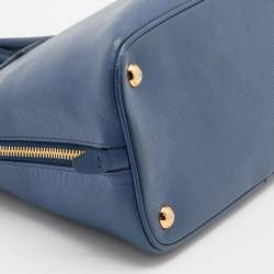 Pre Owned Prada Blue Saffiano Leather Medium Promenade Satchel