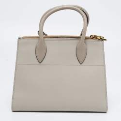 Pre Owned Prada Grey Saffiano Leather Paradigme Tote