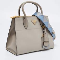 Pre Owned Prada Grey Saffiano Leather Paradigme Tote