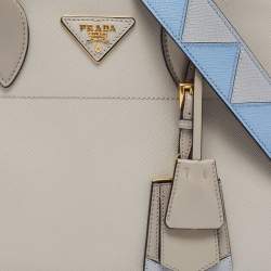 Pre Owned Prada Grey Saffiano Leather Paradigme Tote