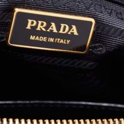 Pre Owned Prada Black Saffiano Lux Leather Small Galleria Double Zip Tote