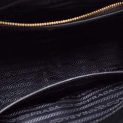 Pre Owned Prada Black Saffiano Lux Leather Small Galleria Double Zip Tote