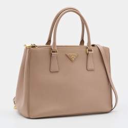 Pre Owned Prada Beige Saffiano Leather Medium Galleria Tote
