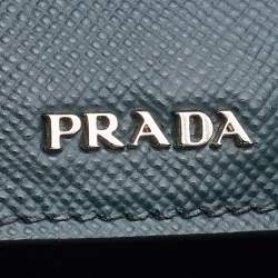 Pre Owned Prada Green Suede Top Handle Bag