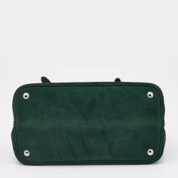 Pre Owned Prada Green Suede Top Handle Bag