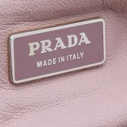 Pre Owned Prada Beige/Pink Woven Straw and Leather Shoulder Bag