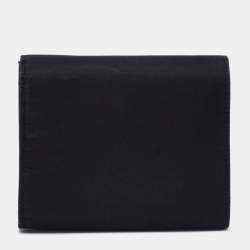 Pre Owned Prada Black Nylon Trifold Wallet