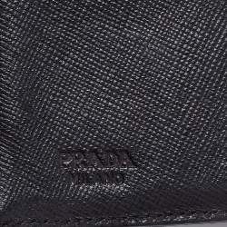 Pre Owned Prada Black Nylon Trifold Wallet