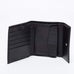 Pre Owned Prada Black Nylon Trifold Wallet