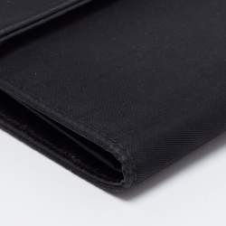 Pre Owned Prada Black Nylon Trifold Wallet