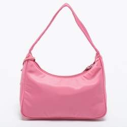 Pre Owned Prada Pink Nylon Mini Re-Edition 2000 Shoulder Bag