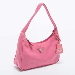 Pre Owned Prada Pink Nylon Mini Re-Edition 2000 Shoulder Bag