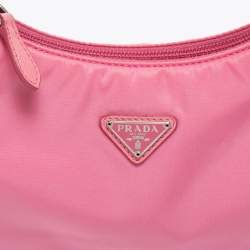 Pre Owned Prada Pink Nylon Mini Re-Edition 2000 Shoulder Bag