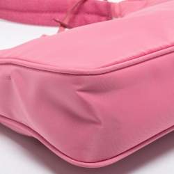 Pre Owned Prada Pink Nylon Mini Re-Edition 2000 Shoulder Bag