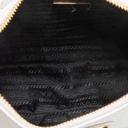 Pre Owned Prada White Saffiano Lux Leather Re-Edition 2005 Shoulder Bag