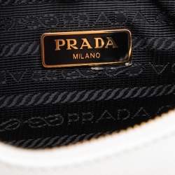 Pre Owned Prada White Saffiano Lux Leather Re-Edition 2005 Shoulder Bag