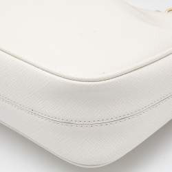 Pre Owned Prada White Saffiano Lux Leather Re-Edition 2005 Shoulder Bag