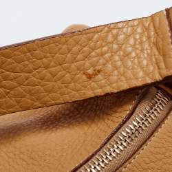 Pre Owned Prada Tan Daino Leather Top Zip Shoulder Bag