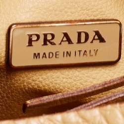 Pre Owned Prada Tan Daino Leather Top Zip Shoulder Bag