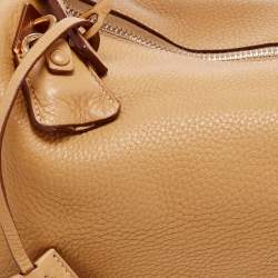 Pre Owned Prada Tan Daino Leather Top Zip Shoulder Bag