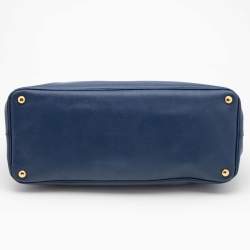 Pre Owned Prada Navy Blue Saffiano Lux Leather Extra Large Galleria Tote