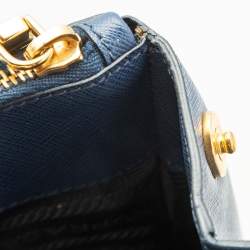 Pre Owned Prada Navy Blue Saffiano Lux Leather Extra Large Galleria Tote