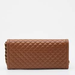 Pre Owned Prada Brown Quilted Leather Wallet on Chain
