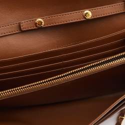 Pre Owned Prada Brown Quilted Leather Wallet on Chain